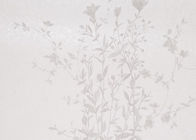 Waterdicht Zilveren Plattelander Bloemenbehang, Verwijderbaar In reliëf gemaakt Vinylbehang