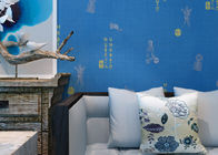Blauwe niet Geweven Wallcovering van de Karton Chinese Stijl Geluiddicht voor Woonkamer/Slaapkamer