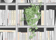 Groene Installaties en Boeken die 3D Moderne Beknopte Stijl van het Huisbehang voor Koffiewinkel drukken