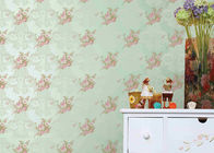 Eco - Friendly Embossed Flower Pattern Wallpaper Home Decoration Wall Covering