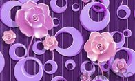 Het purpere Bloemenbehang van het Patroon 3D Huis, pvc 1.06M 3D Behang voor Zaal Muur