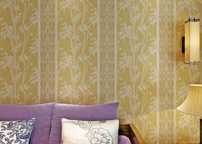 0.53*10 Living Room Asian Inspired Wallpaper / Asian Themed Wallpaper Beige Color