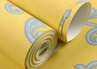 Modern Geel Kleuren niet Geweven Behang Wasbaar voor Woonkamer, Aangepaste Grootte