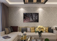 Wit Grijs In reliëf gemaakt Retro Uitstekend Behang met Symmetrisch Bloemenpatroon, 0.53*10m/-broodje