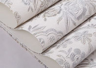 Wit Grijs In reliëf gemaakt Retro Uitstekend Behang met Symmetrisch Bloemenpatroon, 0.53*10m/-broodje